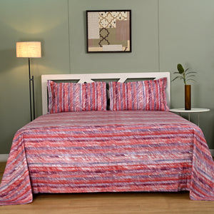 Kaleida - Blush | 300 TC Percale King Size Bed Sheet Set