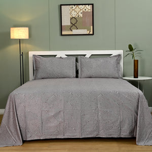 Maverick - Plum Bark | 300 TC Percale King Size Bed Sheet Set