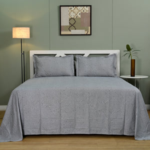 Maverick - Graphite | 300 TC Percale King Size Bed Sheet Set
