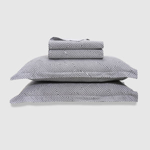 Maverick - Graphite | 300 TC Percale King Size Bed Sheet Set