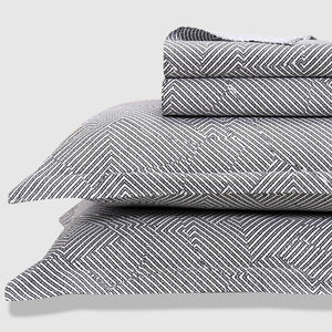 Maverick - Graphite | 300 TC Percale King Size Bed Sheet Set