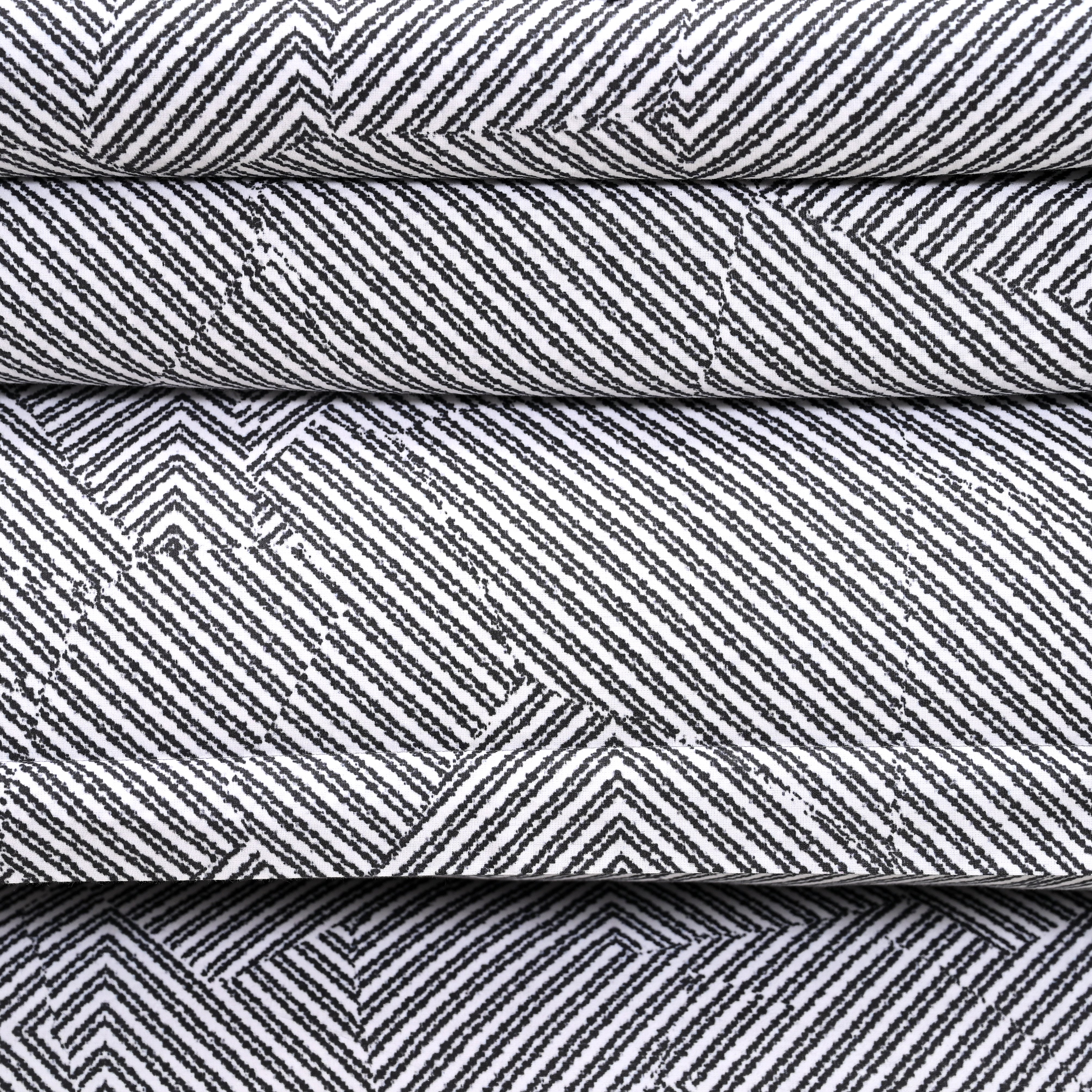 Maverick - Graphite | 300 TC Percale King Size Bed Sheet Set