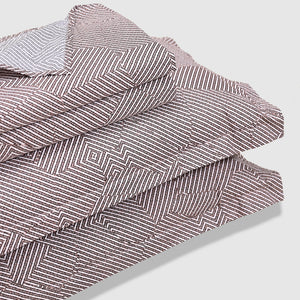 Maverick - Plum Bark | 300 TC Percale King Size Bed Sheet Set