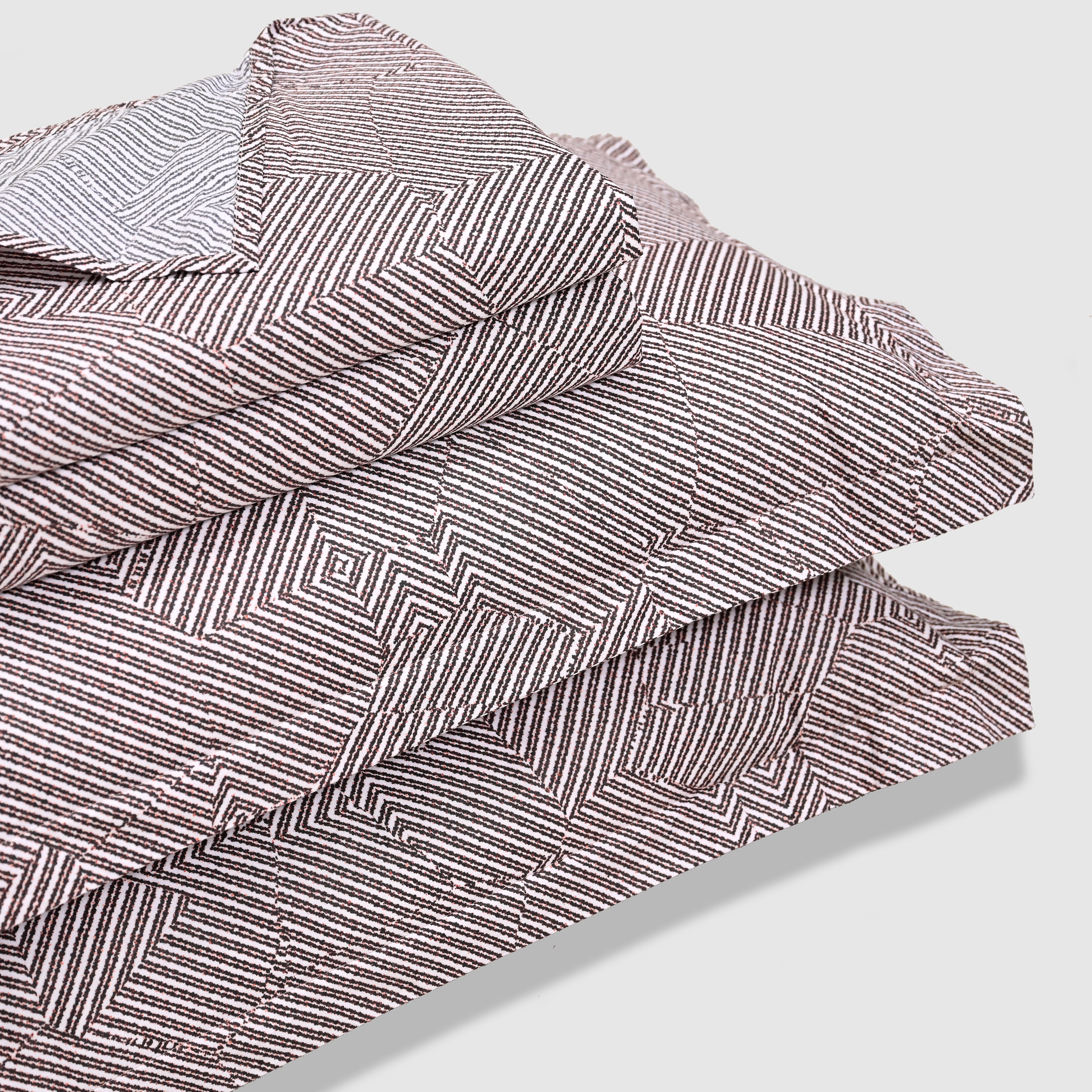 Maverick - Plum Bark | 300 TC Percale King Size Bed Sheet Set
