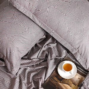 Maverick - Plum Bark | 300 TC Percale King Size Bed Sheet Set
