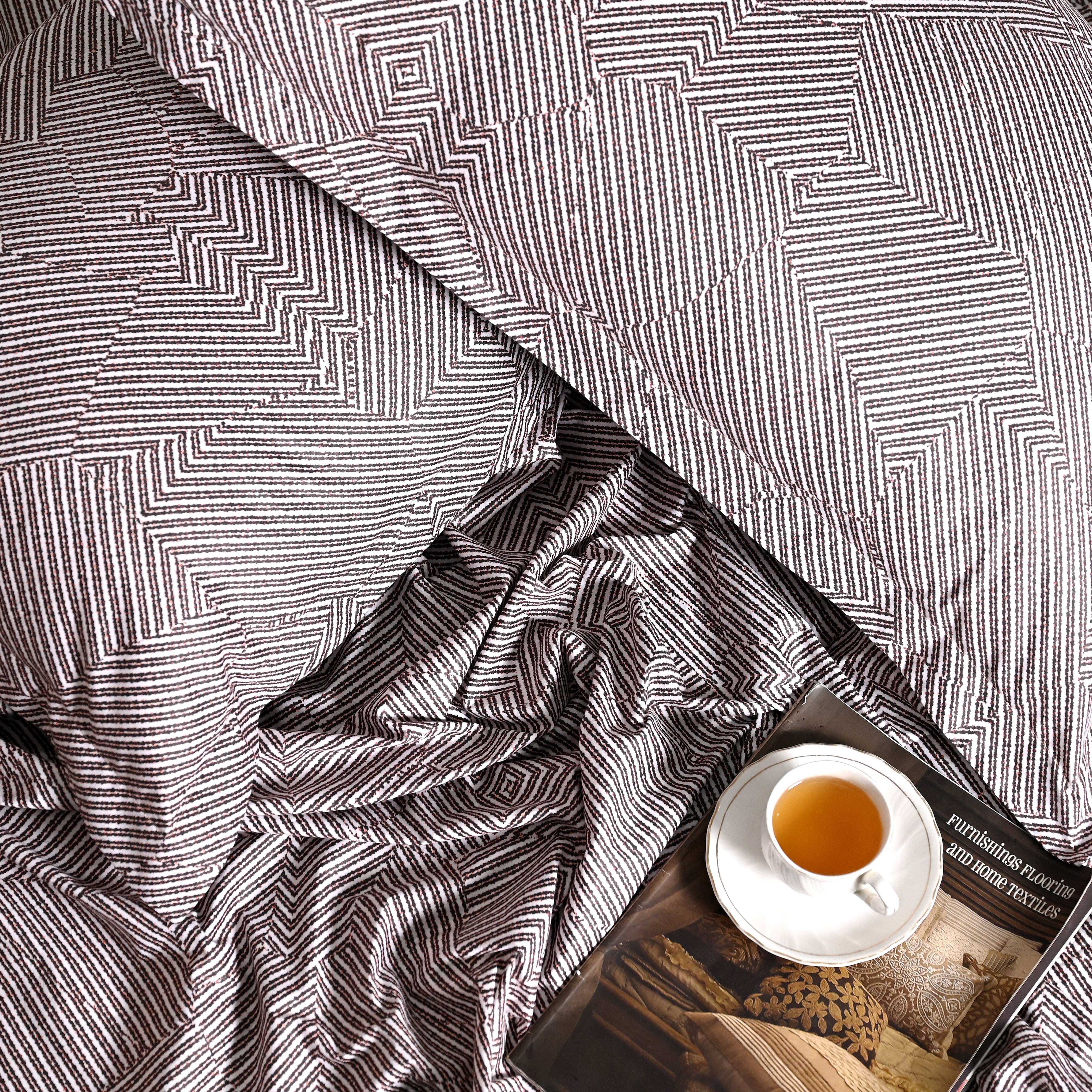Maverick - Plum Bark | 300 TC Percale King Size Bed Sheet Set