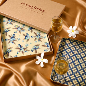Petal & Pattern Set of Two Aluminium Trays