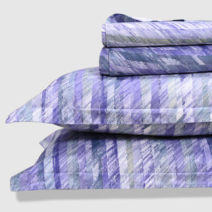 Kaleida - Violet | 300 TC Percale King Size Bed Sheet Set