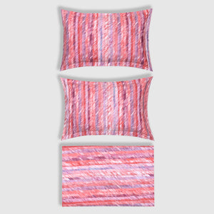 Kaleida - Blush | 300 TC Percale King Size Bed Sheet Set