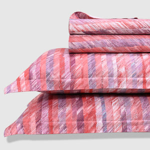 Kaleida - Blush | 300 TC Percale King Size Bed Sheet Set