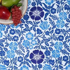 Linen Floral 12 Seater Table Cover