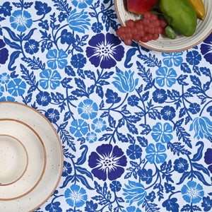 Linen Floral 12 Seater Table Cover