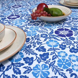Linen Floral 12 Seater Table Cover