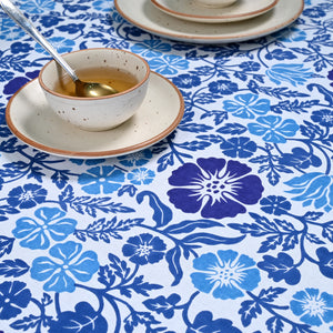 Linen Floral 12 Seater Table Cover