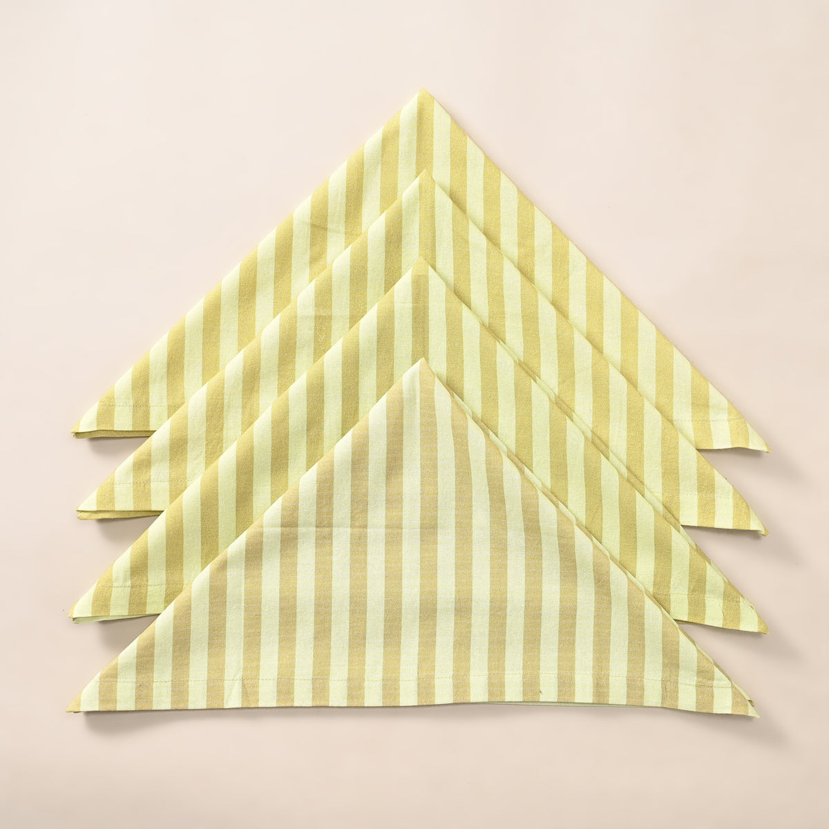 Sunshine Stripe Cotton Table Napkins – Yellow | Set of 4 & 8 | 18 × 18 Inches