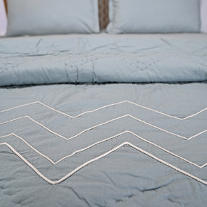 Aqua Hand Work Quilt