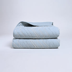 Aqua Hand Work Quilt