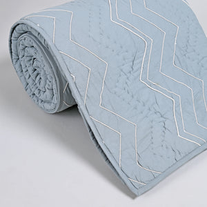 Aqua Hand Work Quilt