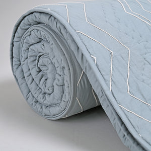 Aqua Hand Work Quilt