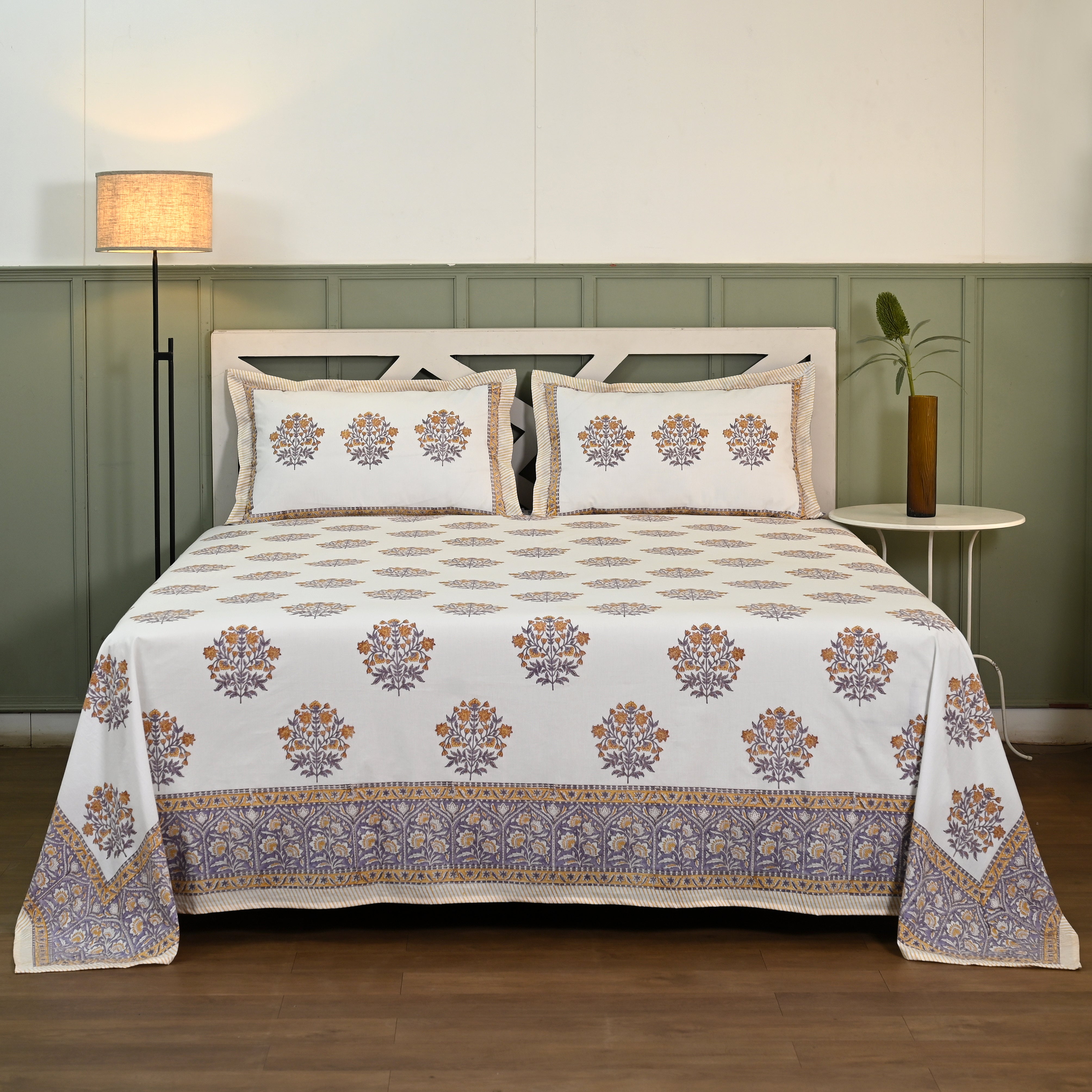 Florence Block Printed Bed Sheet Set