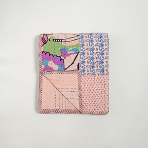 One of a kind Upcycled Applique Bed Cover