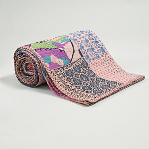One of a kind Upcycled Applique Bed Cover