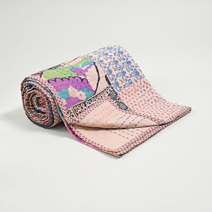 One of a kind Upcycled Applique Bed Cover