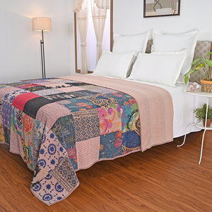 One of a kind Upcycled Applique Bed Cover