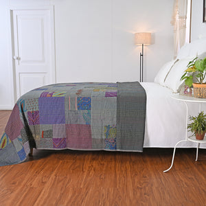 One of a kind Upcycled Applique Bed Cover 2