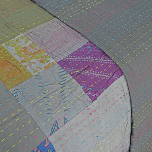 One of a kind Upcycled Applique Bed Cover 2