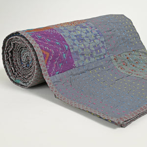 One of a kind Upcycled Applique Bed Cover 2