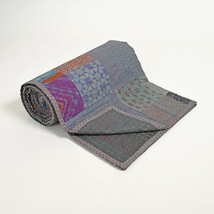 One of a kind Upcycled Applique Bed Cover 2