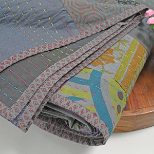 One of a kind Upcycled Applique Bed Cover 2