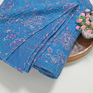 Marine Garden Hand Stitched Kantha Gudari/ Bed Cover