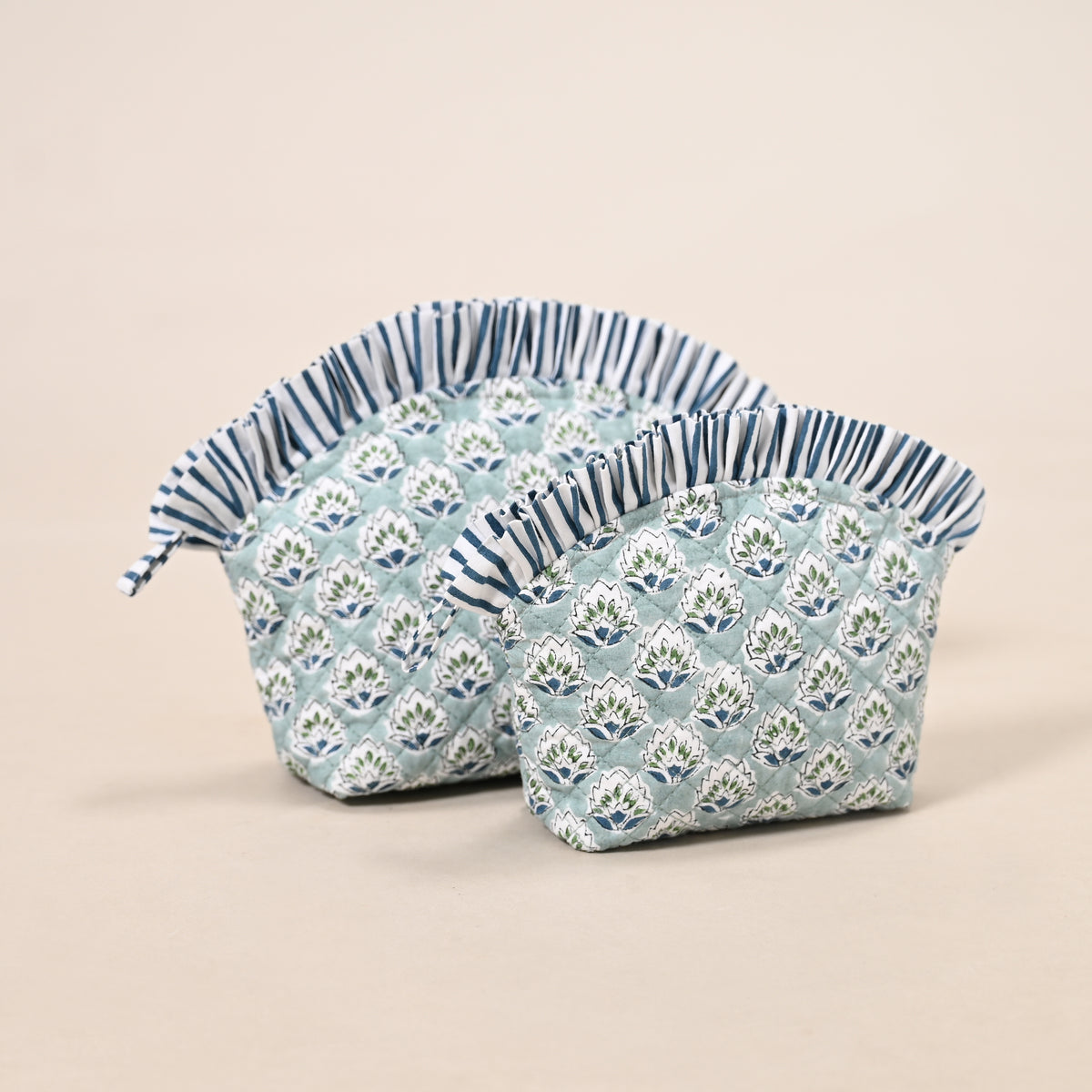 Hanami Soft Curve Quilted Pouch Set – Set of 2