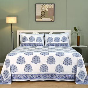 Rajmudra Block Printed Bed Sheet