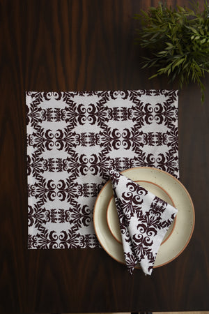 Indo Brocade Napkin 6 Pc Set (Magenta)