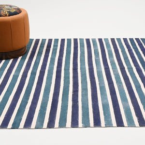 Stripe Block Printed Area Rug