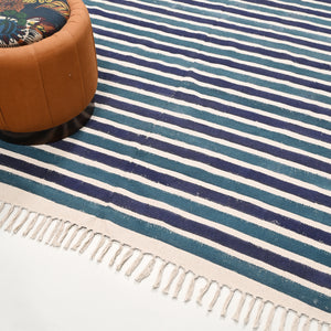 Stripe Block Printed Area Rug