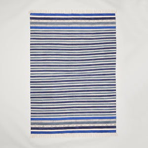 Bold Striped Block Printed Area Rug