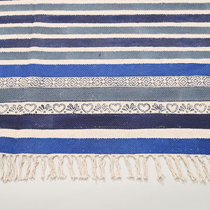 Bold Striped Block Printed Area Rug