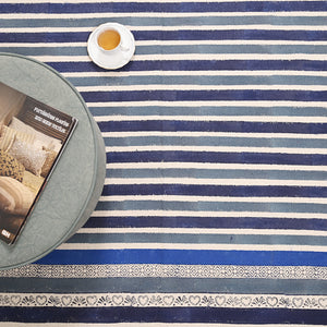 Bold Striped Block Printed Area Rug