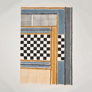 Checker Board Patch Area Rug