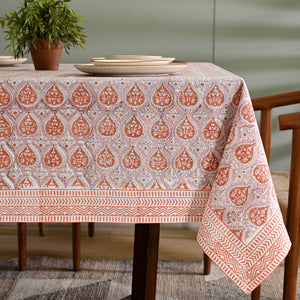 Gul Boota Peachy Coral Table Cover