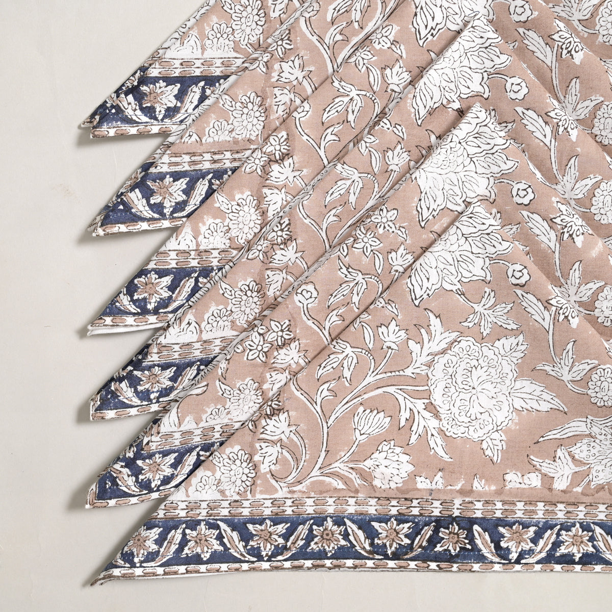 Flo Block Printed Napkin 6 Pc Set (Taupe)