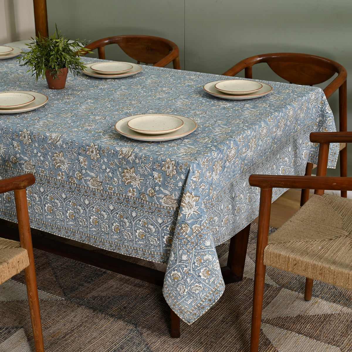 Florence Hand Block Printed Table Cover
