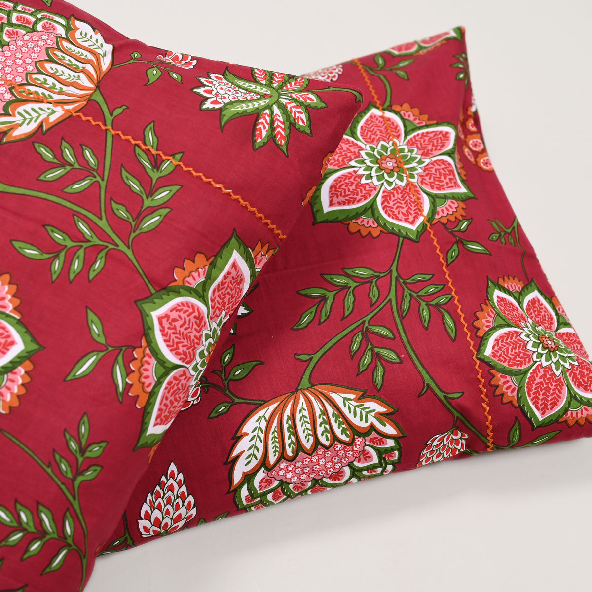 Victoria Vintage 300 TC Embroidered Pillow Covers – Set of 2