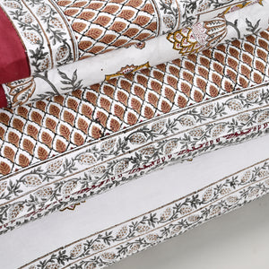 Victoria Jaal Block Printed Bed Sheet