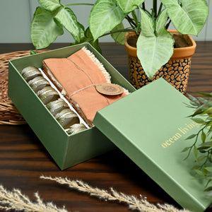 Linen Napkins with rings Gift Set