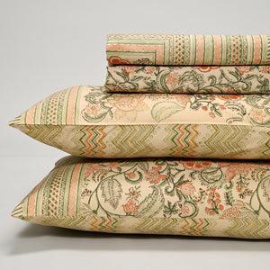 Euphoria Block Printed Bed Sheet with set of 2 Shams